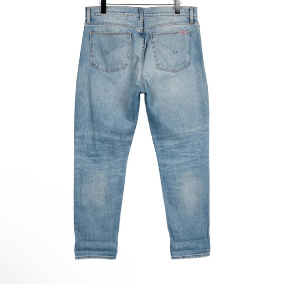 Hudson Riley Crop Relaxed Distressed GrommetStar Straight ButtonFly Jean NWOT 27 - Picture 5 of 16